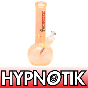 12 INCH 9 MM HYPNOTIK FULL COLORED ROUND BASE BONG, ORANGE
