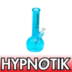 12 INCH 9 MM HYPNOTIK FULL COLORED ROUND BASE BONG, LIGHT BLUE