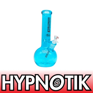 12 INCH 9 MM HYPNOTIK FULL COLORED ROUND BASE BONG, LIGHT BLUE