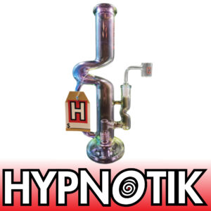 HYPNOTIK 12 INCH AURORA PRISM COIL RIG WITH BANGER, ELECTRO DARK RAINBOW