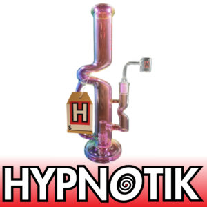 HYPNOTIK 12 INCH AURORA PRISM COIL RIG WITH BANGER, ELECTRO LIGHT RAINBOW