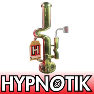 HYPNOTIK 12 INCH AURORA PRISM COIL RIG WITH BANGER, ELECTRO RED GREEN