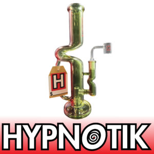 HYPNOTIK 12 INCH AURORA PRISM COIL RIG WITH BANGER, ELECTRO PINK GREEN