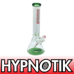 14 INCH 7 MM HYPNOTIK BONG WITH WITH MATCHING MOUTH PIECE, BASE, AND ICE CATCHER, GREEN