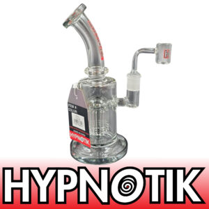 HYPNOTIK 8 INCH RIG WITH MATCHING SHOWER PERK, COMES WITH BANGER, GREY