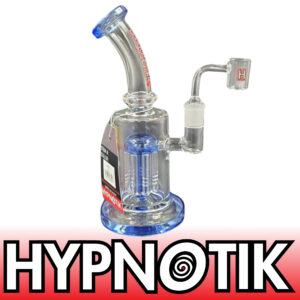 HYPNOTIK 8 INCH RIG WITH MATCHING SHOWER PERK, COMES WITH BANGER, BLUE
