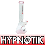 14 INCH 7 MM HYPNOTIK BONG WITH WITH MATCHING MOUTH PIECE, BASE, AND ICE CATCHER, PINK