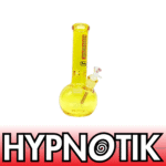 12 INCH 9 MM HYPNOTIK FULL COLORED ROUND BASE BONG, YELLOW
