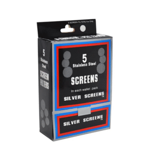 DISPLAY OF SILVER SCREENS, 100 PACKS OF 5
