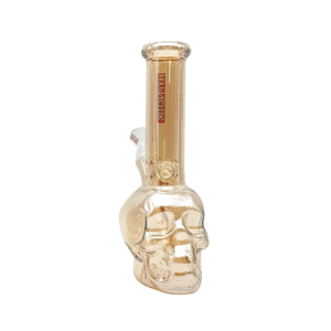 HYPNOTIK 8 INCH SKULL BASE BONG, GOLD