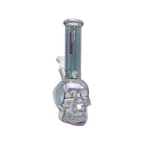 HYPNOTIK 8 INCH SKULL BASE BONG, TRANS PURPLE