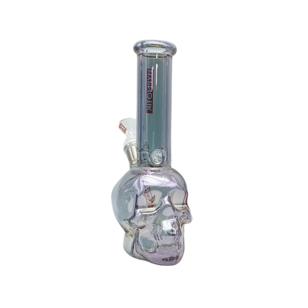 HYPNOTIK 8 INCH SKULL BASE BONG, TRANS PURPLE