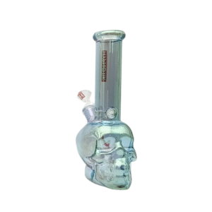 HYPNOTIK 8 INCH SKULL BASE BONG, TRANS GREEN