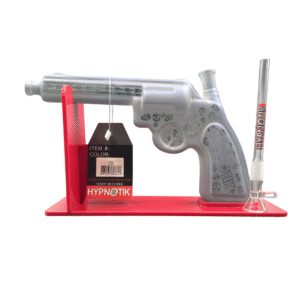 HYPNOTIK 7 INCH REVOLVER GUN BONG, LIGHT GREEN