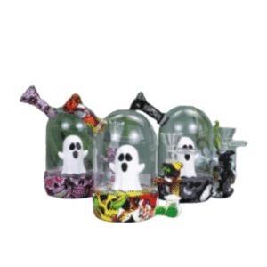 5.5 INCH SILICONE AND GLASS GHOST ENCLOSED BONG