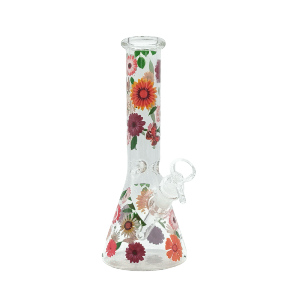 10 INCH 5 MM CRAZY SUMMER'S FLOWER GARDEN BEAKER BONG