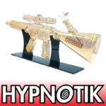 26 INCH HYPNOTIK AK-47 BONG, GOLD