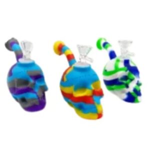 5 INCH SILICONE SKULL BONG , SOLD AS ASSORTED COLORS