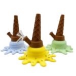 5 INCH SILICONE UPSIDE DOWN ICE CREAM BONG, SOLD AS ASSORTED COLORS