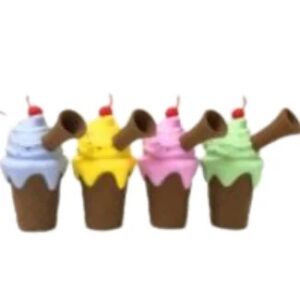6 INCH SILICONE ICE CREAM BONG, SOLD AS ASSORTED COLORS