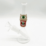 7 INCH MINI CARTOON GLASS BONG WITH SILICONE CENTER, HORNED ONE EYE MONSTER