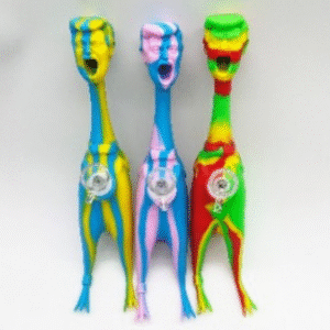 12 INCH SILICONE LOUD MOUTH CHICKEN BONG, SOLD AS ASSORTED COLORS