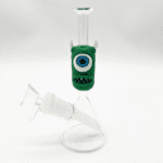 7 INCH MINI CARTOON GLASS BONG WITH SILICONE CENTER, SHOCKED GREEN MOSTER