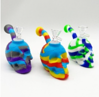 5 INCH SILICONE SKULL BONG , SOLD AS ASSORTED COLORS