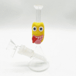 7 INCH MINI CARTOON GLASS BONG WITH SILICONE CENTER, HAPPY CARTOON