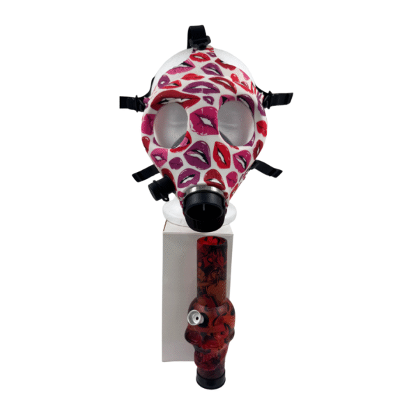 SILICONE GAS MASK WITH BONG - KISSES
