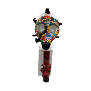 SILICONE GAS MASK WITH BONG - MARIO