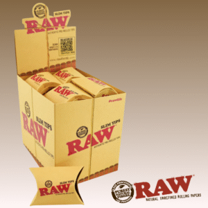 RAW CLASSIC SLIM PRE-ROLLED TIPS IN PILLOW PACKS, 20 PACKS OF 21