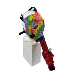 SILICONE GAS MASK WITH BONG - RAINBOW SWIRL
