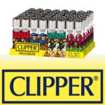 DISPLAY OF 48 CLIPPER OLYMPIAN MONKEYS LIGHTERS