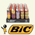 DISPLAY OF 50 BIC FLICK MY BIC LIGHTERS