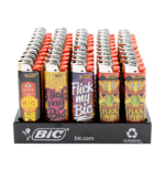 DISPLAY OF 50 BIC FLICK MY BIC LIGHTERS