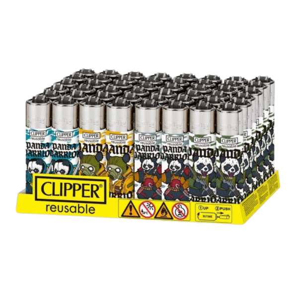 CLIPPER PANDA WARRIORS LIGHTER - 48 COUNT