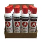 DISPLAY OF 12 RONSON BUTANE, 290 ML BOTTLES