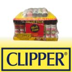 DISPLAY OF 48 CLIPPER CASINO 2 DESIGN LIGHTERS WITH 5 BONUS