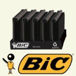 DISPLAY OF 50 BIC BLACKED OUT LIGHTERS