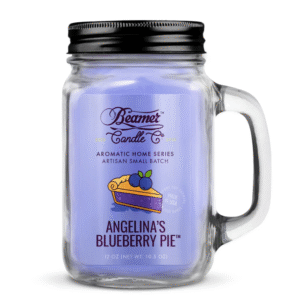 BEAMER CANDLE CO. 12 OZ MASON JAR CANDLE - ANGELINA'S BLUEBERRY PIE