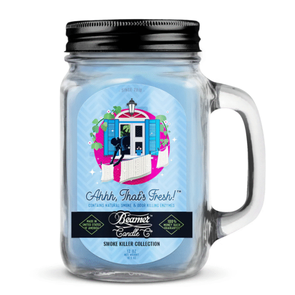 BEAMER CANDLE CO. 12 OZ MASON JAR CANDLE - AHHH THAT'S FRESH!
