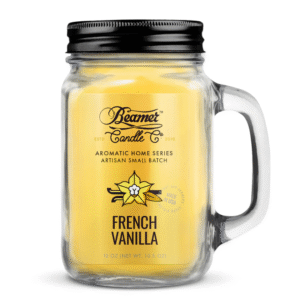 BEAMER CANDLE CO. 12 OZ MASON JAR CANDLE - FRENCH VANILLA