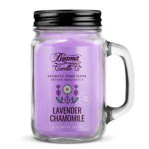 BEAMER CANDLE CO 12 OZ MASON JAR CANDLE - LAVENDER CHAMOMILE