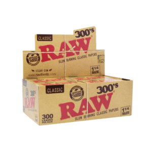 RAW CLASSIC 1-1/4 PAPERS, PACK OF 300, 20 PACKS PER BOX