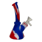 6 INCH SILICONE BONG - BLUE, RED, WHITE