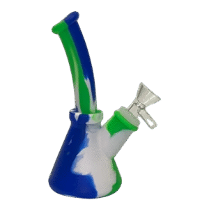 6IN SILICONE BONG - BLUE, GREEN, WHTE