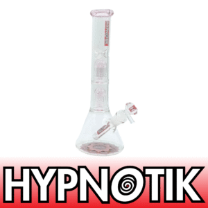 14 INCH HYPNOTIK BONG WITH TWO MATCHING COLORED PERC - PINK