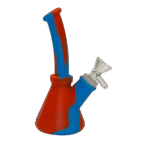 6 INCH SILICONE BONG - BLUE, ORANGE