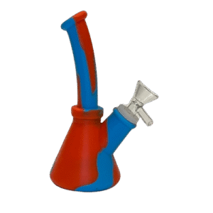 6IN SILICONE BONG - BLUE, ORANGE